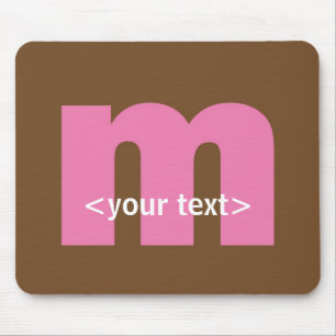 Tapis De Souris Monogramme rose et Brown - lettre M