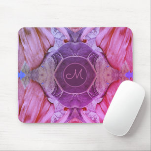Tapis De Souris Monogramme rose Fille Florale Vintage et élégant