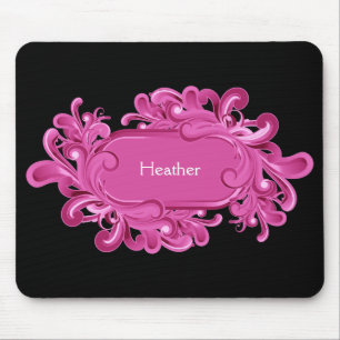 Tapis De Souris Monogramme rose Mousepads