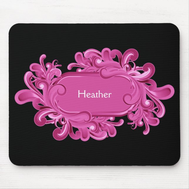 Tapis De Souris Monogramme rose Mousepads (Devant)