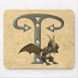 Tapis De Souris Monogramme T de gargouilles