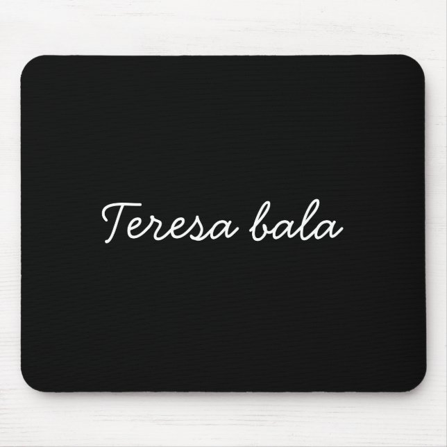 Tapis De Souris Monogramme Tendance Moderne Nom Script Noir (Devant)