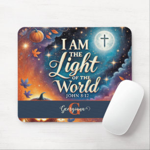 Tapis De Souris Monogramme Vibrant Christian Halloween Bible Verse