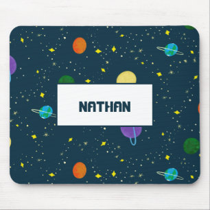 Tapis De Souris Monogrammed Planets Stars in Space Universe Galaxy