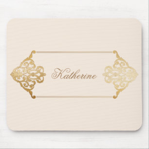 Tapis De Souris Monographie ornementale vintage or