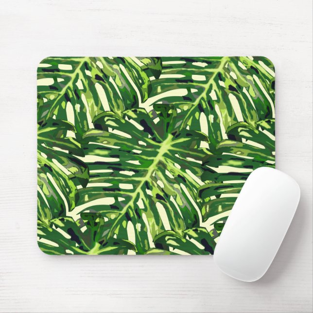 Tapis De Souris Monstera Tropical Feuilles - Vacances (Avec souris)