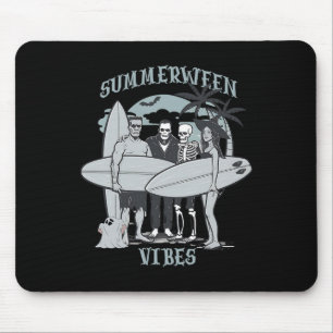 Tapis De Souris Monstres de surf Clic Vibes d'Halloween Graphique