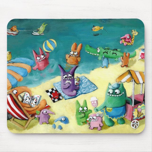 Tapis De Souris Monstres sur la plage (Devant)