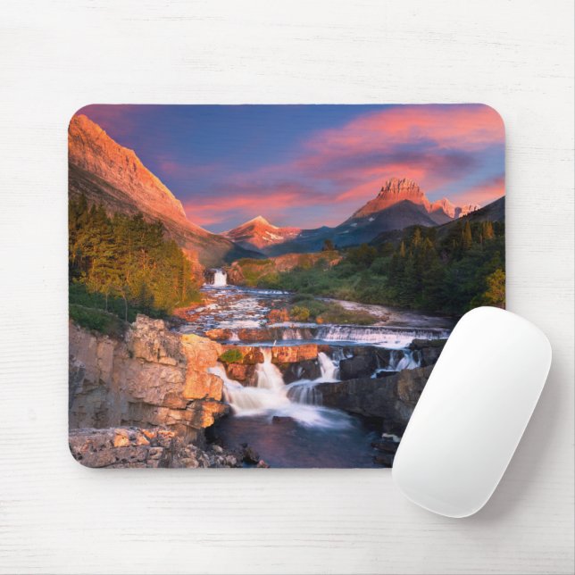 Tapis De Souris Montagnes | Parc national des Glaciers, Montana (Avec souris)
