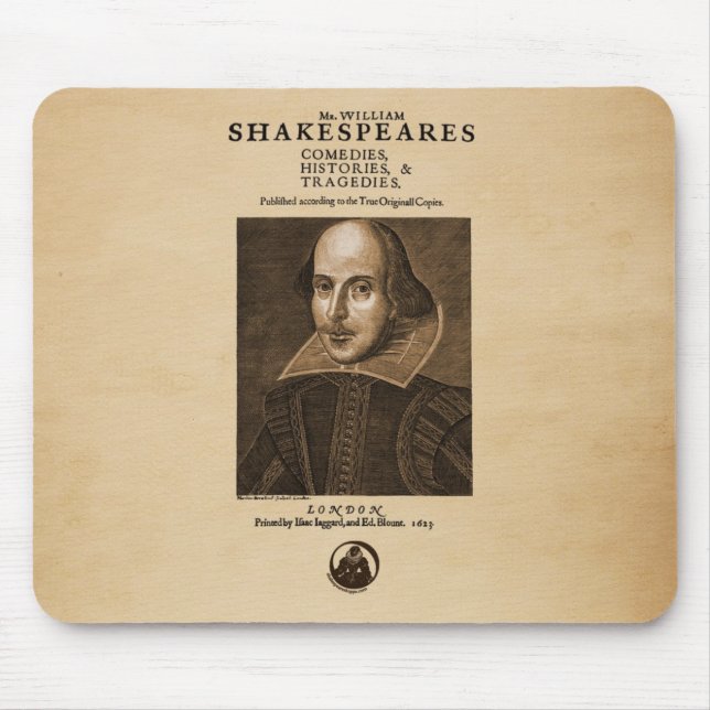 Tapis De Souris Morceau avant au premier folio de Shakespeare (Devant)