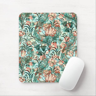 Tapis De Souris Morris Inspiré Tulipes, Peonies, Acanthus Green
