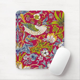 Tapis De Souris Morris Red Arrière - plan Strawberry Thief Motif