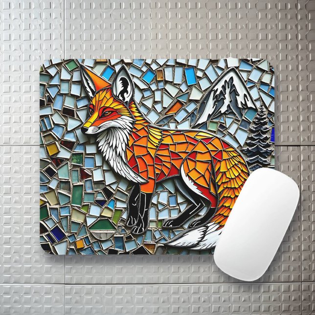 Tapis De Souris Mosaic Carrelage Fox Wildlife Art (Créateur téléchargé)