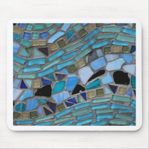 Tapis De Souris Mosaic Tiles of Blue and Green