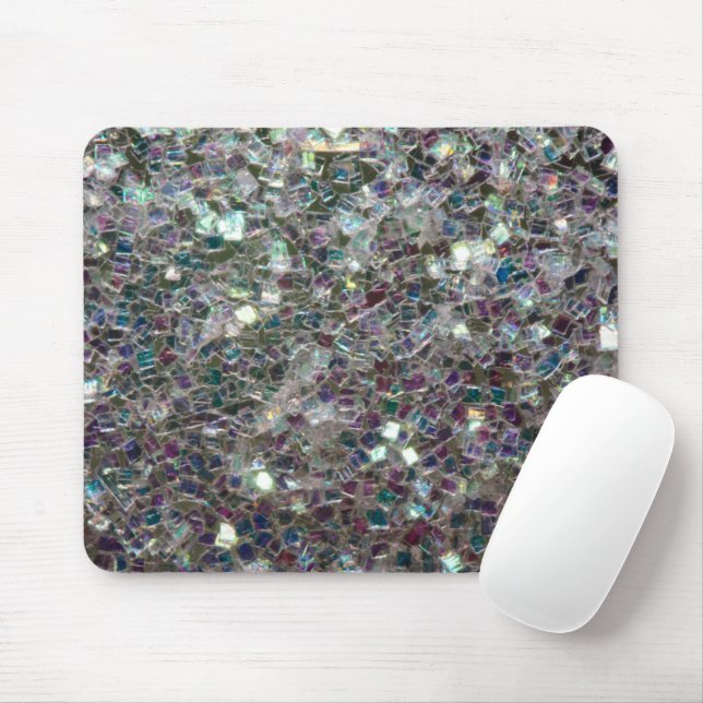 Tapis De Souris Mosaïque argentée aux couleurs éclatantes (Avec souris)