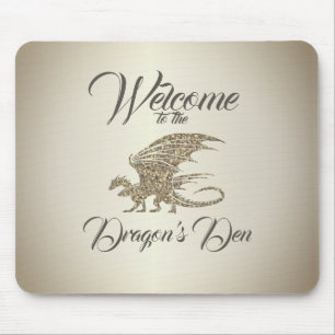 Tapis De Souris Mosaïque Extraordinaire Dragon Golden Welcome