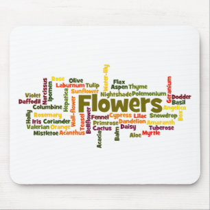Tapis De Souris Mot Cloud Flowers Mousepad