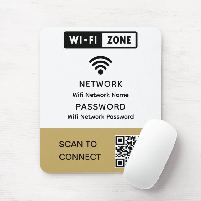 Tapis De Souris Mot de passe réseau Wi-Fi simple et élégant (Avec souris)