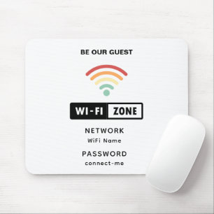 Tapis De Souris Mot de passe Wifi Simple Minimaliste Blanc