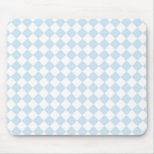 Tapis De Souris Motif à carreaux diamant bleu pastel et blanc