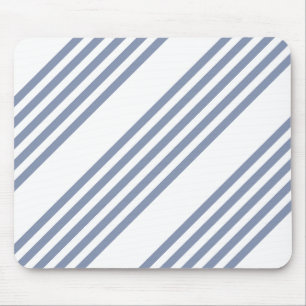 Tapis De Souris Motif à cinq bandes bleu-gris et blanc