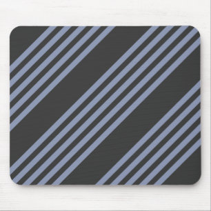 Tapis De Souris Motif à cinq bandes bleu-gris et charbon