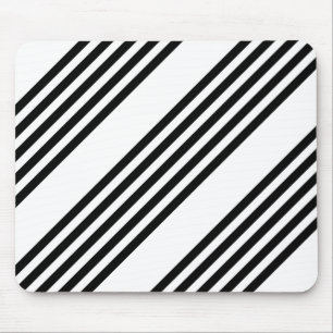 Tapis De Souris Motif à cinq bandes noir et blanc
