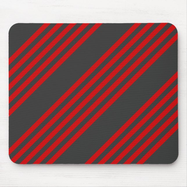Tapis De Souris Motif à cinq bandes rouge et charbon de bois (Devant)