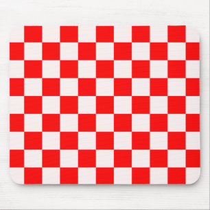 Tapis De Souris Motif À damiers rouge et blanc