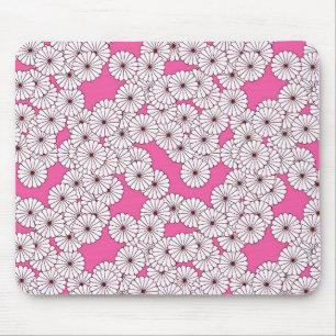 Tapis De Souris Motif à fleurs Art déco - crème sur rose