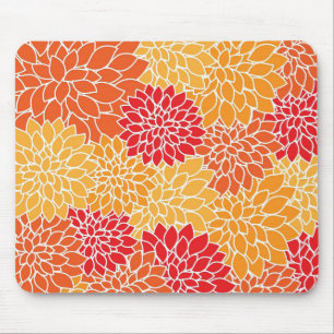 Tapis De Souris Motif à fleurs orange