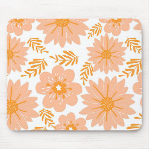 Tapis De Souris Motif à fleurs orange Fuzz Vintage rétro