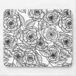 Tapis De Souris motif à main rose