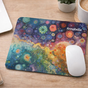 Tapis De Souris Motif Abstrait Coloré de Style Artistique Vibrant