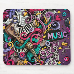 Tapis De Souris Motif abstrait de conception de musique