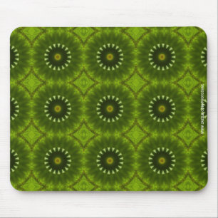 Tapis De Souris Motif abstrait de kaléidoscope en explosion verte