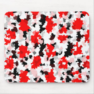 Tapis De Souris Motif Abstrait irrégulier Rouge noir blanc