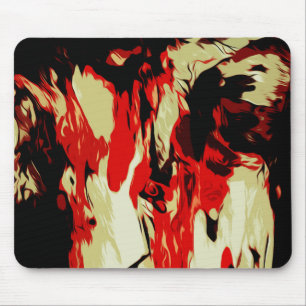 Tapis De Souris Motif Abstrait rouge jaune rouge de couleur vive