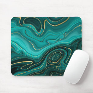 Tapis De Souris Motif Abstrait Turquoise Glam Luxueux