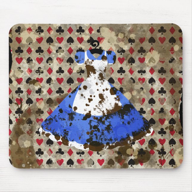 Tapis De Souris Motif affligé d'Alice du pays des merveilles (Devant)