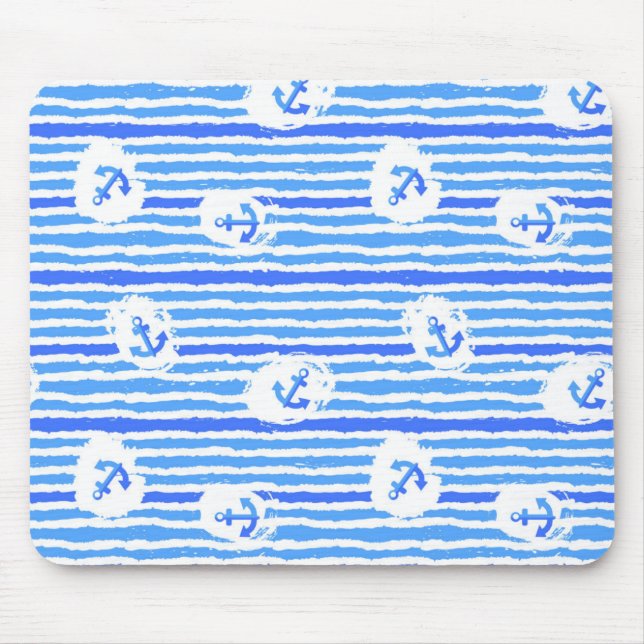 Tapis De Souris Motif Ancre d'aquarelle 1 (Devant)