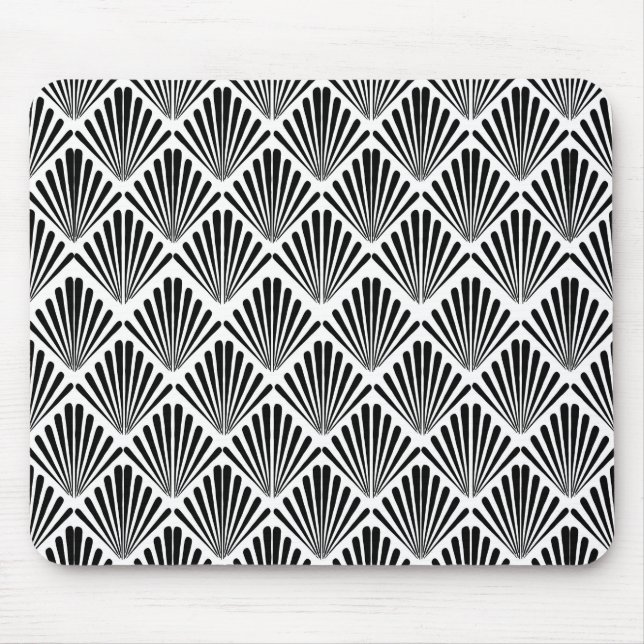 Tapis De Souris Motif Art déco noir et blanc (Devant)
