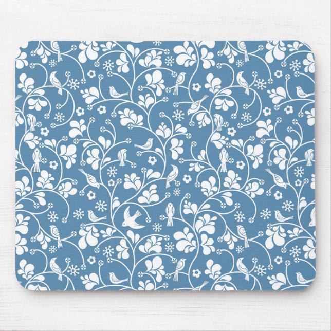 Tapis De Souris motif aux oiseaux et ornement plante (Devant)