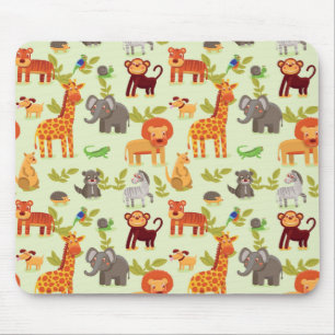 Tapis De Souris Motif avec des animaux de bande dessinée