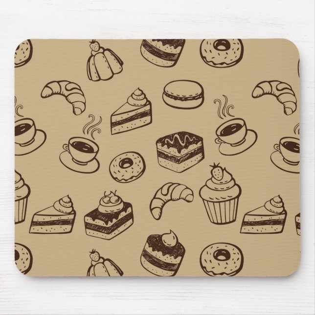 Tapis De Souris Motif avec des gâteaux, des desserts et la (Devant)