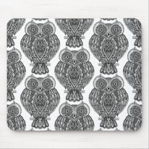 Tapis De Souris Motif avec le griffonnage de hiboux
