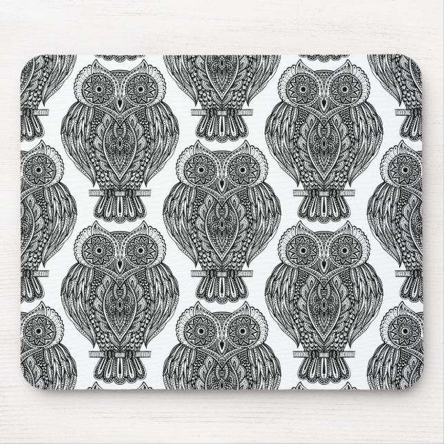 Tapis De Souris Motif avec le griffonnage de hiboux (Devant)