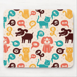 Tapis De Souris Motif avec les chats et les chiens drôles