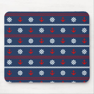 Tapis De Souris Motif blanc et bleu rouge d'océan