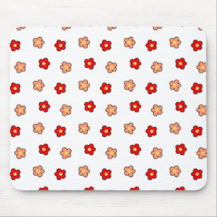 Tapis De Souris Motif blanc Preppy rose Flower Arrière - plan